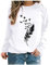 Lemooner Women's Autumn Winter Casual Pullover Blouses Tops Womens Sweatshirts Crewneck Print Long Sleeve Jumpers Sweatshirts Loose Sportswear Tops Size 10-20 UK White