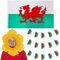 I LOVE FANCY DRESS Walisisches Rugby-Kostüm-Set – walisische Flagge, Wales-Wimpelkette und walisische Narzissenhut – walisische Sport-Fans St. David's Flaggen-Set