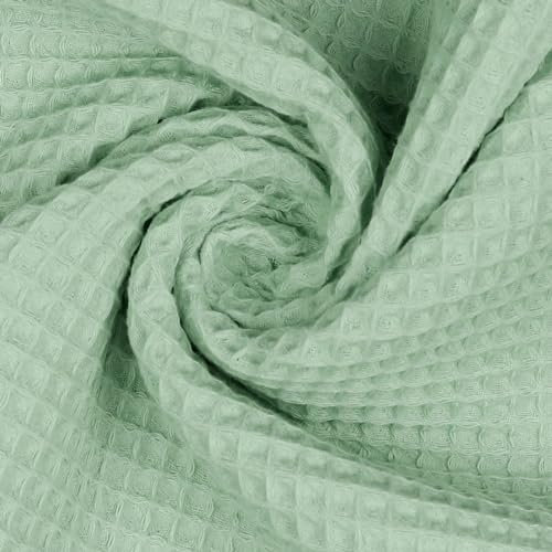 VmG-Store Waffelpique Meterware Waffel Stoff 100% Baumwollstoff Tex 100 (019 I Mint, 50 x 150cm)