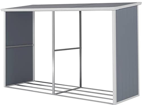 Habitat et Jardin Abri bûches résine Alexandre - 3.38 m² - 302 x 112 x 190 cm - Gris
