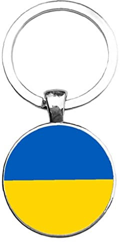 Onsinic Ukraine Flagge Keychain Double Side Ukrainische Schlüsselring Nationalflagge Anhänger Schmuck Für Tasche Zubehör, Gelb / Blau, 25 mm/0.98inches