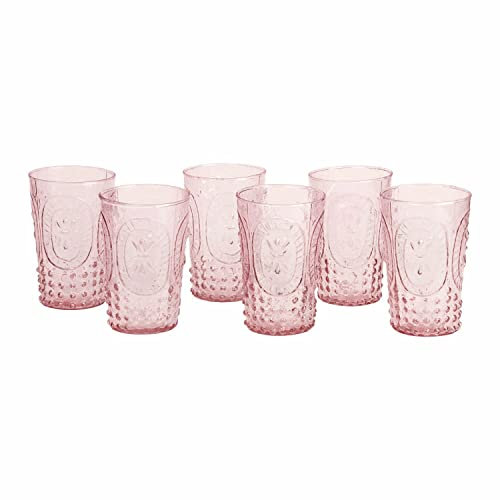 LOBERON Lot de 6 verres Fleury, rose