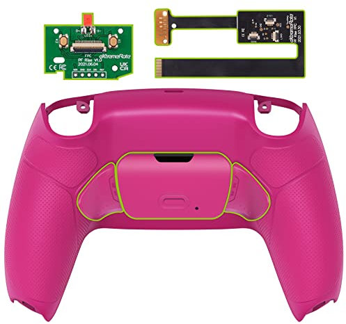 eXtremeRate Programmierbar RISE2.0 Remap Kit für ps5 Controller BDM-010/020 Model, Remap Platine&Backplate Gehäuse&Rücktasten Paddles Umbau Kit für ps5(Nova Pink Gummiert Griff)-KEIN Controller