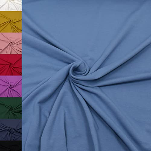 MAGAM-Stoffe Finn Jersey Stoff uni Oeko-Tex Meterware 50cm (23. Rauchblau)
