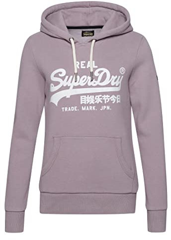 Superdry VL Embellish Hood Felpa, Nirvana Viola, 38 Donna