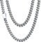 Silver Cuban Link Chain for Men Stainless Steel for Women Jewelry for Pendant Hiphop Mens Flat Curb Mens Necklaces