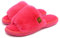 Onmygogo Pantofole pelose per casa da donna con suola in gomma antiscivolo, pantofole da casa in pelliccia sintetica con punta aperta, Rosa, 36.5/37.5 EU