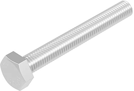 SECCARO Tornillo hexagonal M10 x 80 mm, acero inoxidable V2A VA A2, DIN 933/ISO 4017, 20 unidades