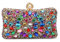 CORIOS Borsetta a Tracolla da Sera con Strass Donna Borsa a Spalla Piccolo con Catena Elegante Gorgeous Messenger Cocktail Festa Cerimonia Ballo Clutch Oro-Multicolore