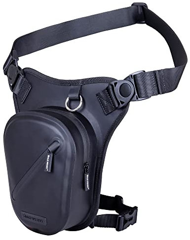 WILD HEART wasserdichte Motorrad-Oberschenkeltasche, Vielseitige Brust-/Taktik-/Bein-/Werkzeug-/Schulter-/Messenger-/Bauchtasche aus mit Seil für Outdoor-Aktivitäten (Schwarz)