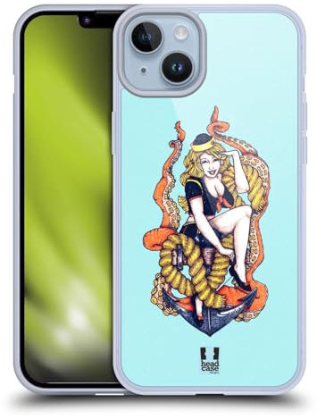 Head Case Designs Hola Marinero Tatuajes Nauticos Caso de Gel Suave Compatible con Apple iPhone 14 Plus