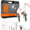 REFINE HVLP Air Gravity Spray Gun Sets, 2-Spray Paint Gun, 1.0mm 100ml & 1.4/1.7mm 600ml Auto Paint Sprayer Gun with Air Regulator for Car Paint, Primer, Topcoat & Touch-Up, Furniture, House Painting.