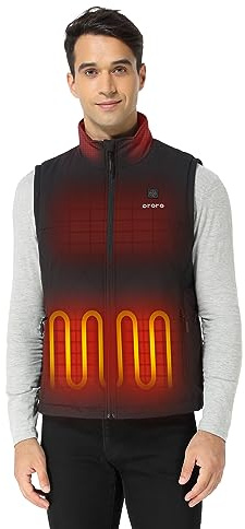 ORORO Men's Heated Quilted Gilet, 4-Zone Lightweight Heated Vest | Up to 10 hours of warmth, FELLEX insulation, weather-resistant comfort for commuting, dog walks, and everyday wear