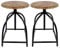 casamia Drehhocker höhenverstellbar Liverpool Holz Metall Industrial Farbe schwarz 2 Hocker