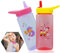 HOVUK Lot de 2 gobelets à paille imprimés Paw Patrol Marshall et Skye - 420 ml - Paille pop-up en silicone - Sans BPA - Pour enfants de 6 mois et plus