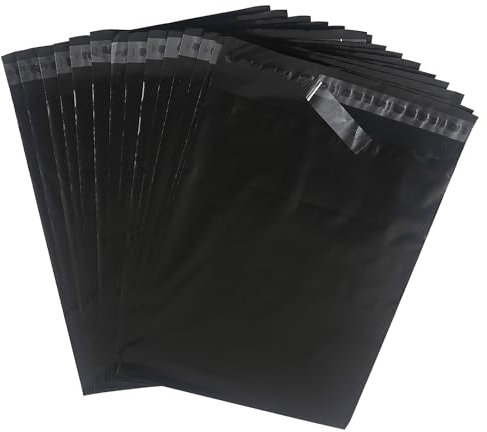 HVDHYY Poly-Versandtasche Versandumschläge Postbeutel für Verpackung Versandtaschen Versandbeutel Plastik Versandtüten Selbstklebend und Blickdicht für Kleidung und Textilien Schwarz 30cm*42cm 30pcs