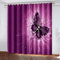 Verdunklungsvorhänge 3D Schöner Lila Schmetterling Gardinen Mit Ösen Blickdichte Vorhänge Für Schlafzimmer Wohnzimmer 200x160 Cm Vorhang Kinderzimmer Junge, 2Er Set Gardinen Mit Ösen, Abdunkelnde