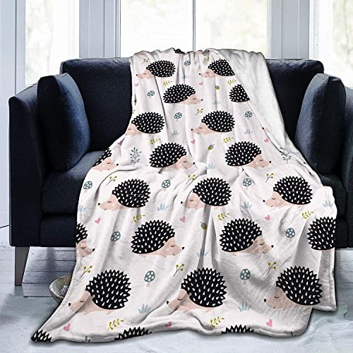 XVBCDFG Fleecedecke, 100 x 125 cm, Igel, lustige weiche Flanell-Bettdecke, personalisierte Decken für Erwachsene, Kinder, Decken, Geschenke für Familie