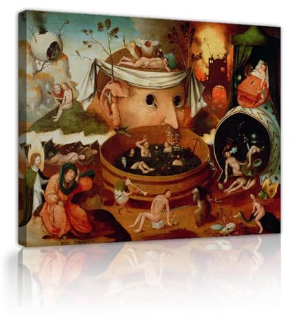 TOANGWALL Hieronymus Bosch Leinwand Wandkunst Der Stoff der Träume Leinwanddrucke Berühmte Malerei Kunstwerk für Wohnzimmer Schlafzimmer Wohnkultur 100x120cm Innenrahmen