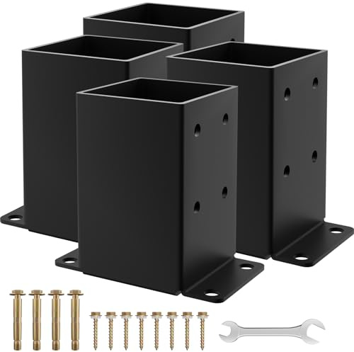 4x4 Post Base, (Inner Size 3.5x3.5) Heavy Duty Post Anchor(4PCS)