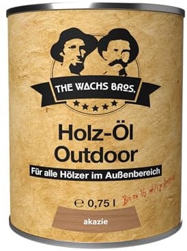 Akazie Holzöl - 0,75 L - Premium Holzschutz für Außen - Nachhaltiges Pflegeöl mit UV-Schutz - Wasserabweisend und Langlebig - THE WACHS BROS.