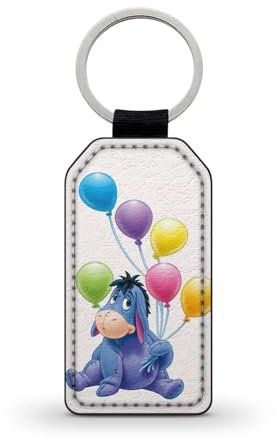 Porte-clé noir en simili cuir Bourriquet ours winnie dessin animé amis Eeyore Ref 8