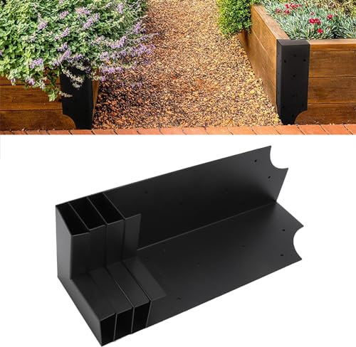 EABYMOR 4 PCS Raised Garden Bed Corner Brackets,Wood Flower Bed Corner Hinges Metal Connector Hinges for Raised Bed