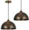 FRIDEKO HOME Moderne Pendelleuchte Esstisch,2 Stück Vintage Metall Lampenschirm Hängelampe E27 Fassung Hängeleuchte Deckenlampe für Küche Wohnzimmer Schlafzimmer Restaurant Bar,Ø30cm Bronze
