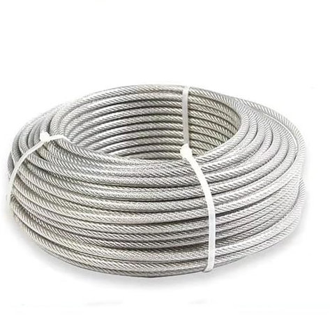 OZXJW 20 Metri 0.6mm 0.8mm 1mm-3mm 1 * 7/7 * 7 Rivestito in PVC Flessibile Filo di Acciaio Corda Cavo Morbido Trasparente stendibiancheria in Acciaio Inox(3mm(7x7))