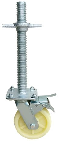 HZEPDVT Scaffolding Wheel 6 Inch 8 Inch Mobile Screw Lifting Universal Wheel With Brake Nylon Polyester Wheel Scaffolding Caster 1 Piece(6 inches)