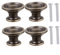 ANDRESLAD 4er Set Retro Schubladenknöpfe Runde Einloch Griffe Für Schrank Und Garderobe Vintage Möbelknöpfe Einfaches Design Ø 3 Cm
