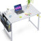 ODK Computer Desk 80 x 40 cm, Small Office Desk for Home Office with Storage Bag, Writing Study Desk for Small Spaces, PC Desks and Workstations, Easy Assembly, White