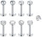 WillTen 8Pcs Tragus Piercing Helix Piercings Labret Piercing Lippenpiercing, 16G 6mm Tragus Piercing Silber Helix Piercings Medusa Piercing Ohrpiercing Chirurgenstahl Piercing Ohr Helix Conch
