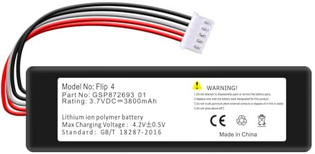 FLSTOR Batterie de rechange 3800 mAh 3,7 V pour JBL Flip 4/Flip 4 Special Edition, GSP872693 01 JBL avec outils