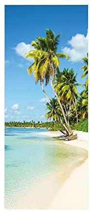 Stickers De Porte 3D Plage de la mer Auto-Adhésif Mural Poster Porte PVC Sticker Porte Autocollant Papier Peint pour Porte Cuisine Salon Chambre Salle De Bain L83 x H204cm