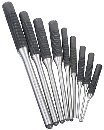 9 Stücke Roll Pin Punch Set 1/16-5/16 Reparaturwerkzeug für Automobiluhr Reparaturen Schmuck Bastelanbetonbeton -Steinbohrer mit Aufbewahrungskoffer Entfernen