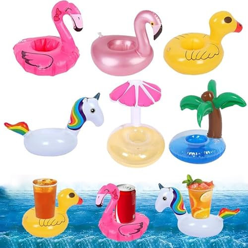 6 Stück Aufblasbare Getränkehalter, Pool Getränkehalter Schwimmender Getränkehalter Pool Aufblasbar Aufblasbares Flaschenhalter Aufblasbarer Pool Getränkebecher für Beachparty Schwimmbecken