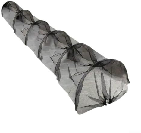 Tunnel de plantation agricole 300 x 45 x 45 cm en plastique noir avec filet pour jardin potager protection contre le gel serre Sans support