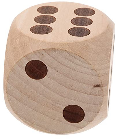 OFFIGAM Grandi Dadi in Legno Massiccio Da Dadi Dipinti Mano Per Giochi Da Tavolo e Attività Familiari Blocchi Naturali Resistenti Con Angoli Arrotondati Per Apprendimento e Intrattenimento