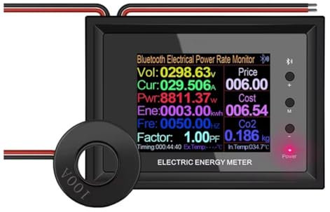 Fangxuee AT24CB AC300V 100A Moniteur D'Alimentation Numérique pour la Mesure de L'Énergie Électrique avec un Compteur de Courant de Tension et un Transformateur à Clôture Ouverte