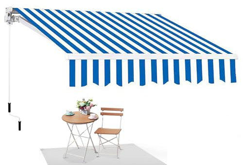 Tenda da Sole per Balcone 3x2.5m, Tenda da Sole Retrattile, Montaggio A Parete, Cassonata A Caduta in Alluminio, Idrorepellente, Protezione Solare, Regolabile in Altezza