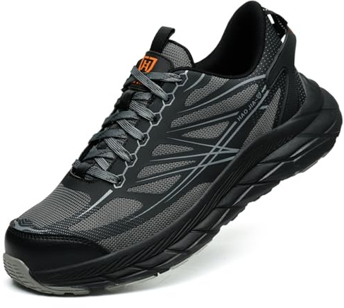 RUGNOR Zapatos de Seguridad para Hombre Mujer Zapatillas de Trabajo Ligero Comodo Transpirable Calzado de Seguridad Antideslizantes con Puntera de Acero
