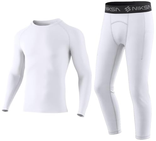Niksa Juego de ropa interior térmica para niños de 5 a 12 años – extra cálido esquí y ropa interior deportiva, altamente transpirable como base para fútbol, senderismo y ciclismo, ropa funcional para