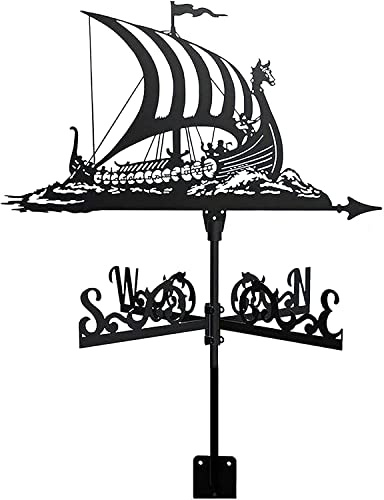 Veleta, Veleta Retro con Forma de Barco de Vela, Barco de Pesca, Barco Pirata, Veleta, Estaca para Jardín, Veleta de Acero Inoxidable