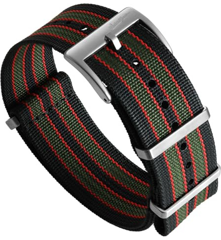 WatchGecko Ridge Nylon Watch Strap | Military Style Nylon Replacement Watch Band, Ridged Texture, Rugged, Quick-Drying And Secure For Outdoor Activities.
