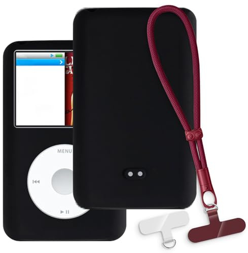 OAGELIM Hülle und Handgelenksband für iPod Classic 80GB - Schwarz+Rot