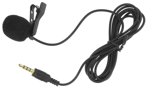 IMUSINICE Microfono Clip Nero da 3,5mm Captazione Sonora Chiara, Materiale Metallo Resistente, per Registrazioni Video e Uso Telefonico