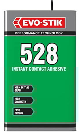 EVO-STIK 528 Instant Contact Adhesive, Multipurpose Adhesive, High Shear Strength, Good Temperature Resistance, 5 Litres