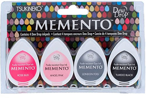 Tsukineko Girls Night Out Memento Stempelkissen Set, Synthetic Material, Mehrfarbig, 14.3 x 9.3 x 2.5 cm