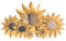 Woru Deko-Spiegel GOLDEN Sun, Holz, Verschiedene Größen wählbar, Wandschmuck (40 cm)